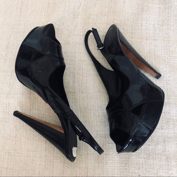 Sergio Rossi patent leather platform Slingback - Picture 2 of 8